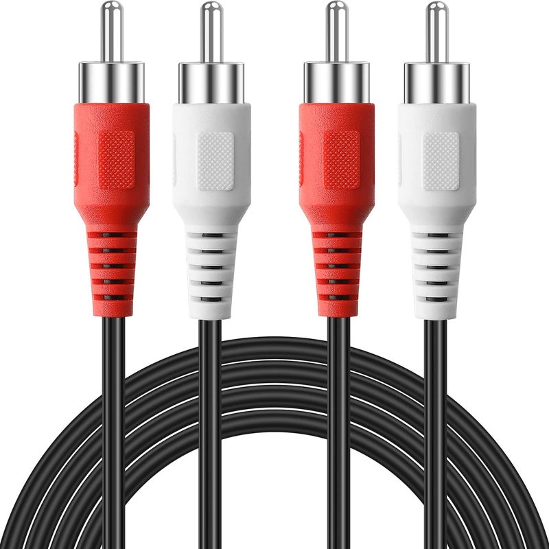 PASOW RCA Cables, 2RCA Male to 2RCA Male Stereo Audio Subwoofer Cable Dual Shielded RCA Cord for Home Theater, HDTV, Amplifier, Hi-Fi Systems, Speakers (30 Feet) - Image 1